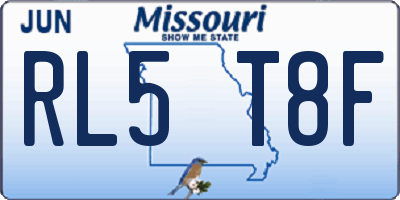 MO license plate RL5T8F