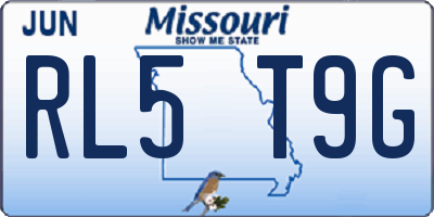 MO license plate RL5T9G