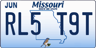 MO license plate RL5T9T
