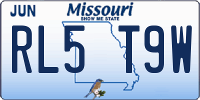 MO license plate RL5T9W