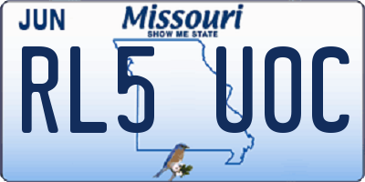 MO license plate RL5U0C