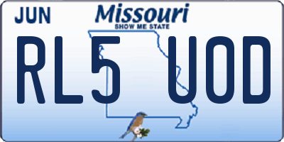MO license plate RL5U0D