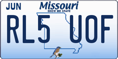 MO license plate RL5U0F