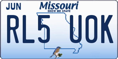 MO license plate RL5U0K
