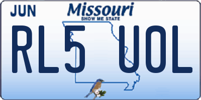 MO license plate RL5U0L
