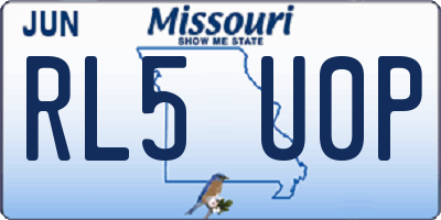 MO license plate RL5U0P