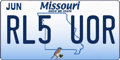 MO license plate RL5U0R