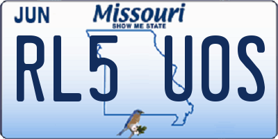 MO license plate RL5U0S