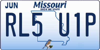 MO license plate RL5U1P