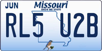 MO license plate RL5U2B
