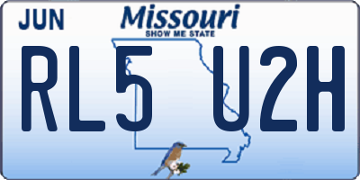 MO license plate RL5U2H