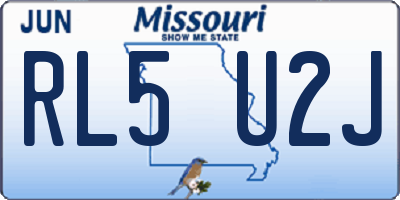 MO license plate RL5U2J