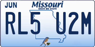 MO license plate RL5U2M