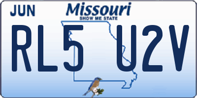 MO license plate RL5U2V
