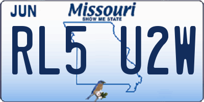 MO license plate RL5U2W
