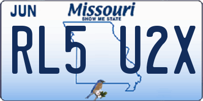 MO license plate RL5U2X