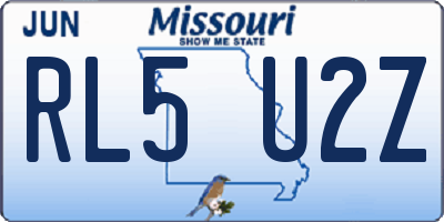 MO license plate RL5U2Z