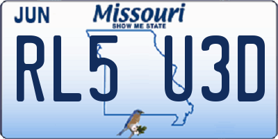 MO license plate RL5U3D