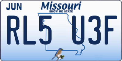 MO license plate RL5U3F