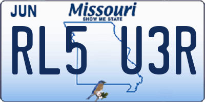 MO license plate RL5U3R