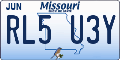 MO license plate RL5U3Y