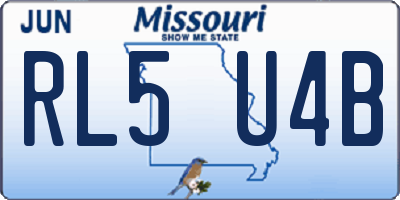 MO license plate RL5U4B