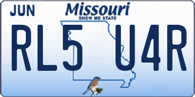 MO license plate RL5U4R