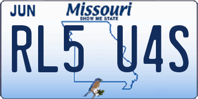 MO license plate RL5U4S