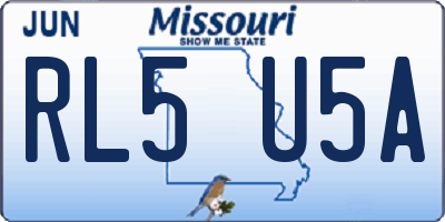 MO license plate RL5U5A