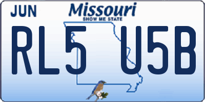 MO license plate RL5U5B