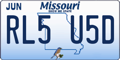 MO license plate RL5U5D