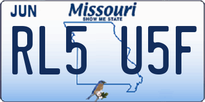 MO license plate RL5U5F
