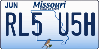 MO license plate RL5U5H