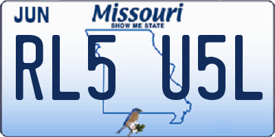 MO license plate RL5U5L