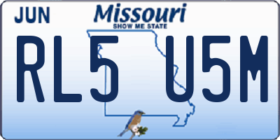 MO license plate RL5U5M