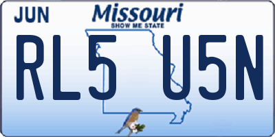 MO license plate RL5U5N
