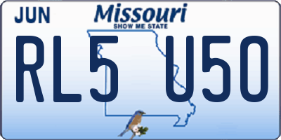 MO license plate RL5U5O