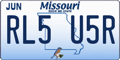 MO license plate RL5U5R