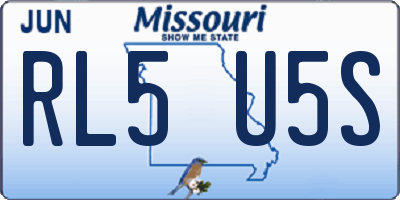 MO license plate RL5U5S