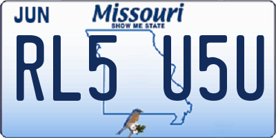 MO license plate RL5U5U