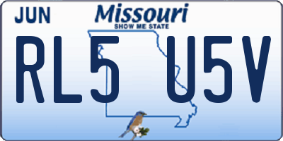 MO license plate RL5U5V