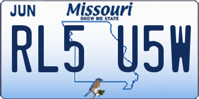 MO license plate RL5U5W