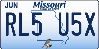 MO license plate RL5U5X