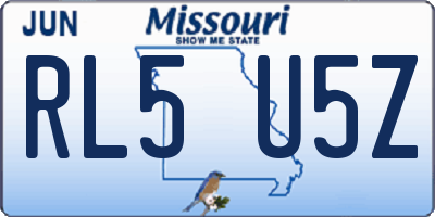 MO license plate RL5U5Z