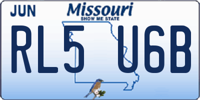 MO license plate RL5U6B