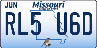 MO license plate RL5U6D