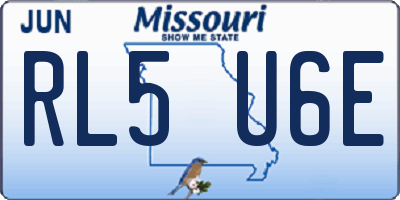 MO license plate RL5U6E
