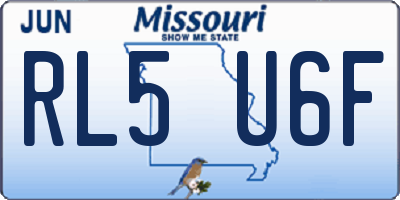 MO license plate RL5U6F
