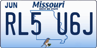 MO license plate RL5U6J