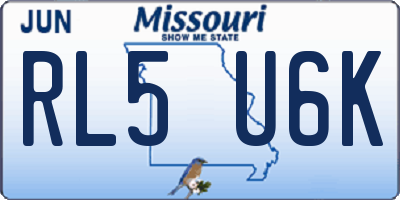MO license plate RL5U6K